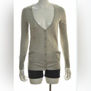Guinevere X Anthropologie Grey Wool & Silk Blend Cardigan Size Small
